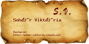 Sohár Viktória névjegykártya